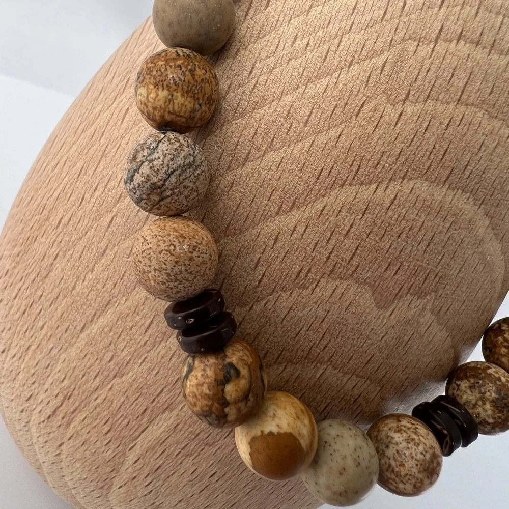 Jasper Beaded Stretch Bracelet